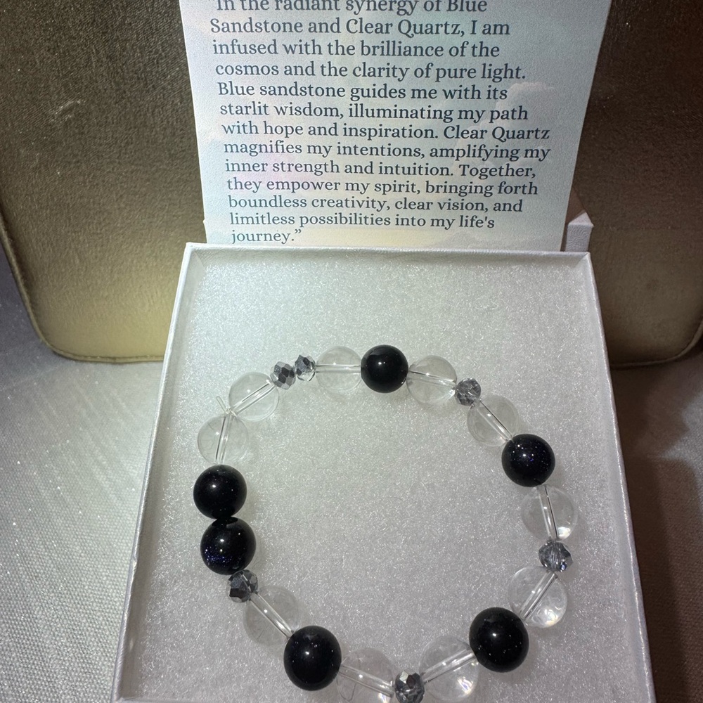 Elegant Black and White Beaded Bracelet